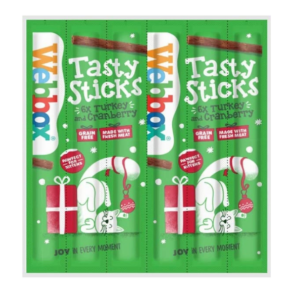 Webbox Festive Cat Tasty Sticks Turkey & Cranberry 6 Pack
