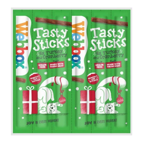 Webbox Festive Cat Tasty Sticks Turkey & Cranberry 6 Pack