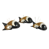 Fair Trade Handmade 3 Sleeping Cats Ornaments