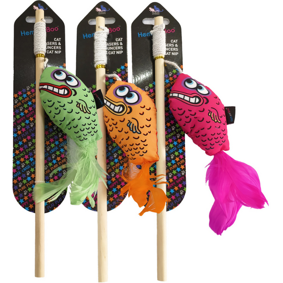 Hem & Boo Fish & Feathers Catnip Cat Teaser
