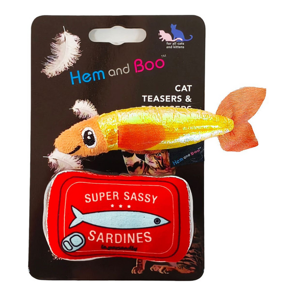 Hem and Boo Catnip Fish and Sardine Pillow Toy