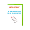 Cat Scratches Humorous Birthday Card