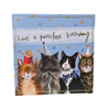 Alex Clark Large Gold Foiled Birthday Card - Party Hat Cats