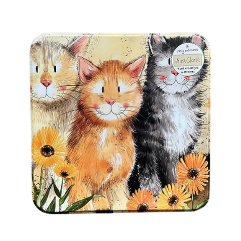 Alex Clark Cat Notecards Tin - 16 Notecards, 4 Designs