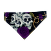 Handmade Cat/Dog Over the Collar Bandana Skulls & Roses Purple