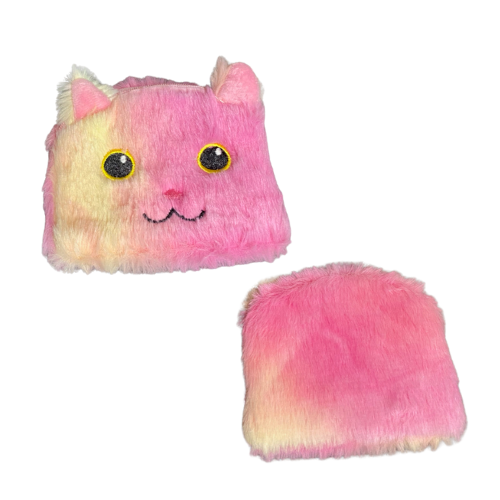 Cute Furry Cat Coin Purse Zipped & Lined