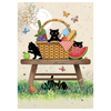 Bug Art Luxury Greetings Card - Picnic Kitties