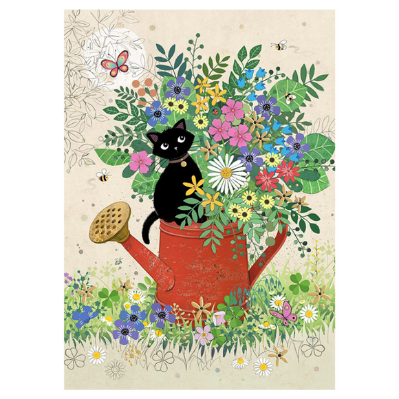 Bug Art Luxury Greetings Card - Can Kitty
