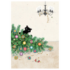 Bug Art Christmas Card - Cat Fallen Tree (Single)