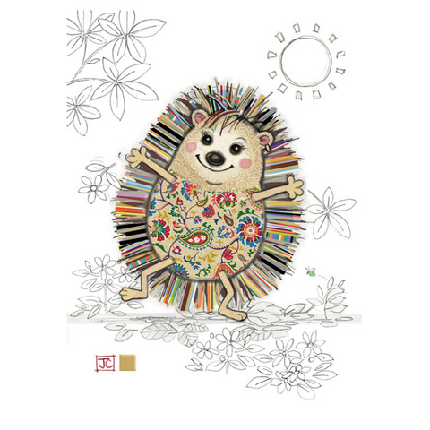 Bug Art Luxury Greetings Card - Hattie Hedgehog