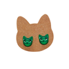 Cat Earrings - Emerald Green Kitty Head Studs