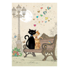 Bug Art Luxury Greetings Card - Bench Kitties