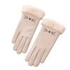 Ladies Faux Suede Soft Kitty Gloves Touch Screen Compatible