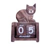 Fair-trade Handmade Wooden Sitting Cat Calendar 7 x 10cm