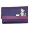 Mala Leather Ziggy Cat Tri-Fold Purse - Purple