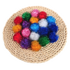 LARGE 5CM Colourful Pom Pom Tinsel Balls (Pack of 6)