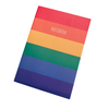 Colorful notebook with rainbow stripes on a white background