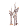 Fair-trade Handmade 3 Grey Wooden Cats Ornaments