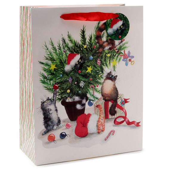 Kim Haskins Christmas Cats Gift Bag - Medium