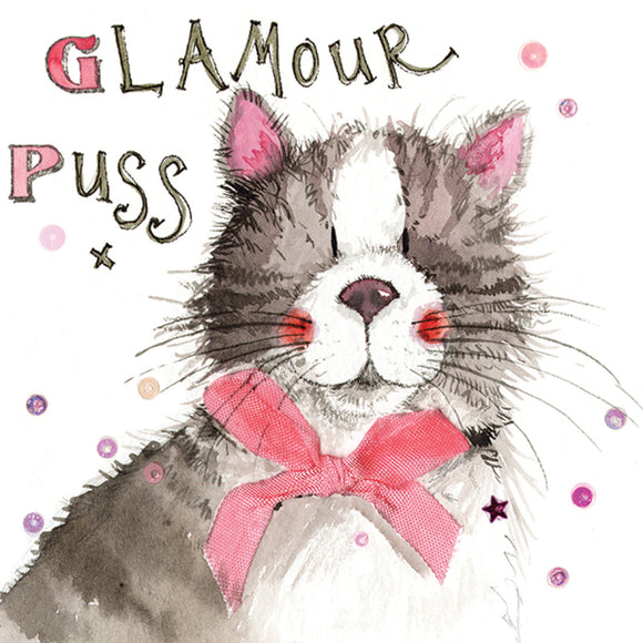 Alex Clark Large Gold Foiled Card - Glamour Puss