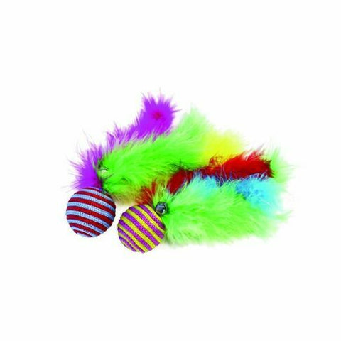 Carnival Ball & Feathers Cat / Kitten Toy 2 Pack