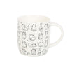 White Happy Cat Print Ceramic Mug