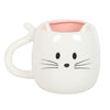 White Cat Shaped Ceramic Mug with Tail Handle