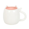 White Cat Shaped Ceramic Mug with Tail Handle