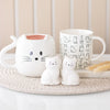 White Cat Shaped Ceramic Mug with Tail Handle