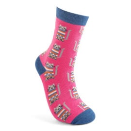 Miss Sparrow Bamboo Cat Socks 'Cosy Kitties' Hot Pink