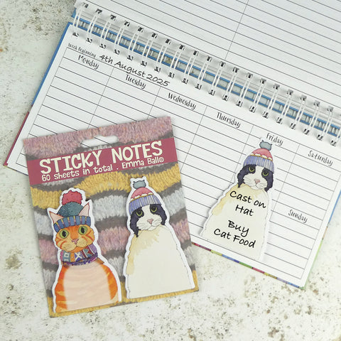 Emma Ball Cats in Hats Sticky Notes Pack of 2