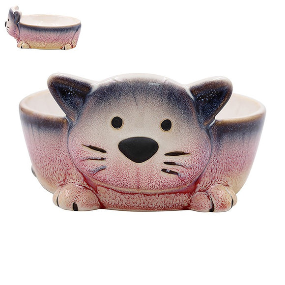 Faithful Friends Ceramic Cat Bowl with Paws