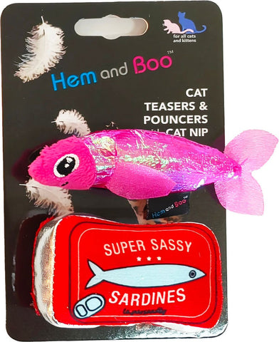 Hem and Boo Catnip Fish and Sardine Pillow Toy