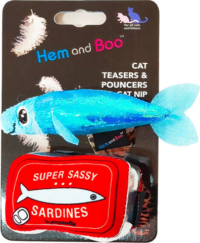 Hem and Boo Catnip Fish and Sardine Pillow Toy