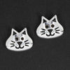 Equilibrium Cute Cat Face Silver Plated Earrings