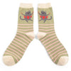 Miss Sparrow Bamboo Cat Socks 'Lovely Cats' Soft Olive