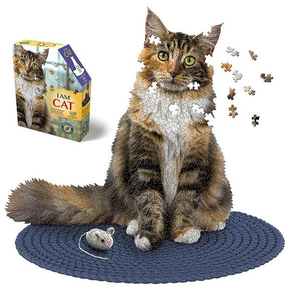 Madd Capp Tabby Cat Shaped Jigsaw Puzzle 550 Piece