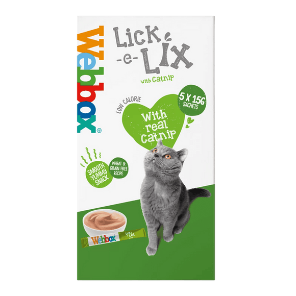 Webbox Lick-e-Lix Cat & Kitten Treat Catnip 5x15g