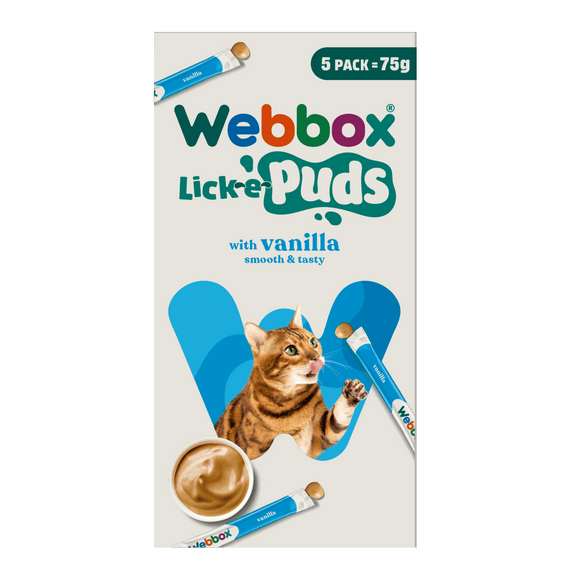 Webbox Lick-e-Puds Cat & Kitten Treat Vanilla 5x15g
