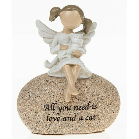 Sentiment Angel Ornament All You Need is Love and a Cat