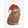 Kim Haskins Cat Christmas Card - Elf Kitten (Red Hat)