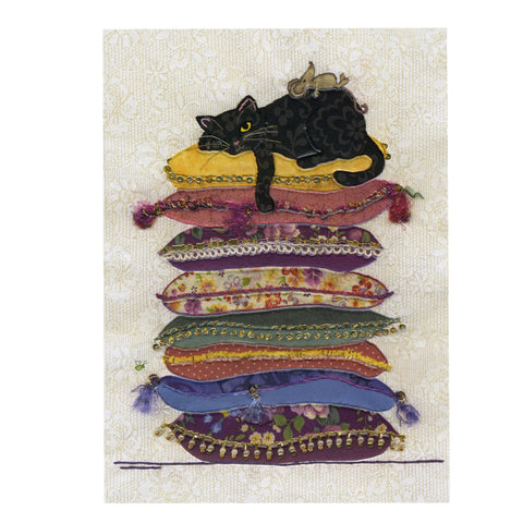 Bug Art Luxury Greetings Card - Cat Cushions