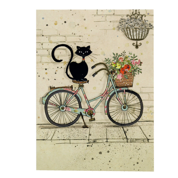 Bug Art Luxury Greetings Card - Bike Cat