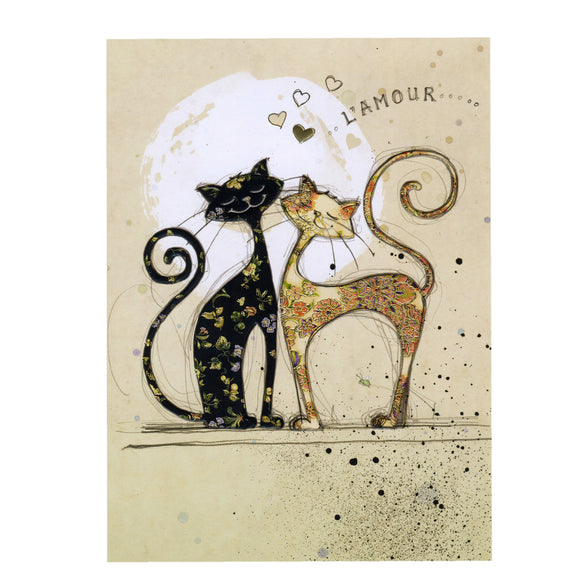Bug Art Luxury Greetings Card - Two Lovecats