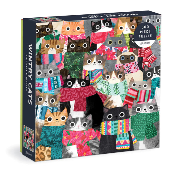 Wintry Cats 500 Piece Jigsaw Puzzle by Galison