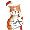 Alex Clark Thank You Sparkle Notelets 5 Pack Ginger Cat
