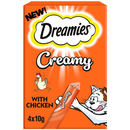 Dreamies Creamy Cat & Kitten Treat Chicken 4x10g
