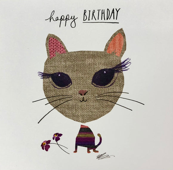 Moggies and Doggies Happy Birthday Cat Greetings Card