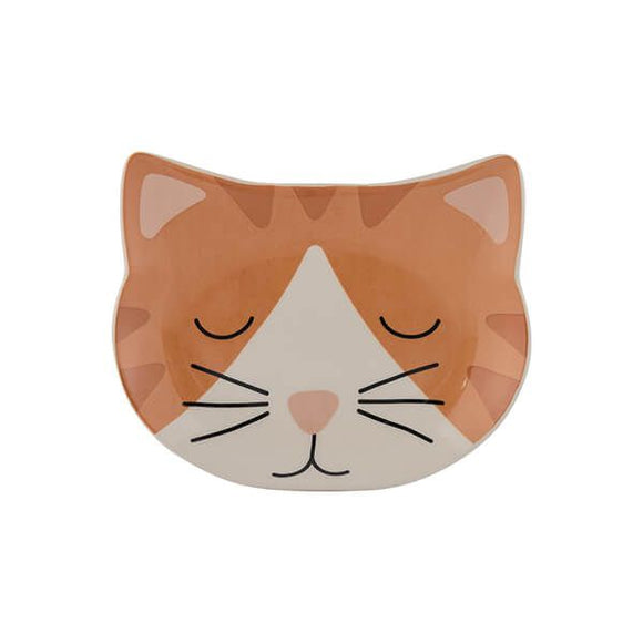 Mason Cash Shallow Ceramic Cat Pet Bowl - Ginger Face