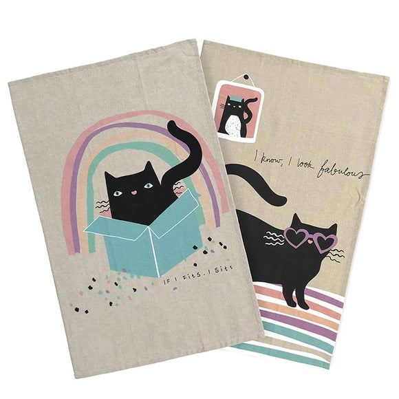 Organic Collection Cat Love Tea Towel